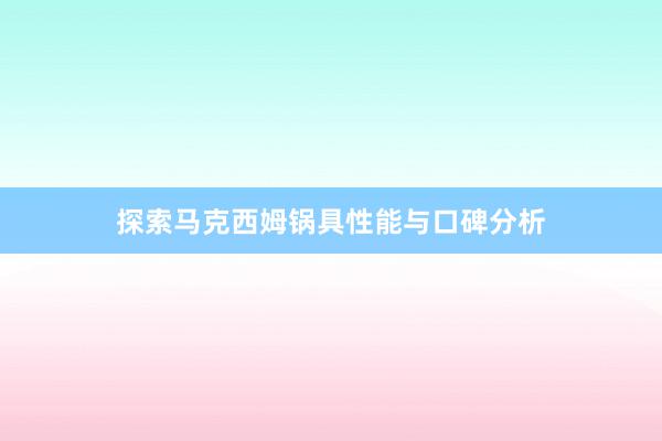 探索马克西姆锅具性能与口碑分析